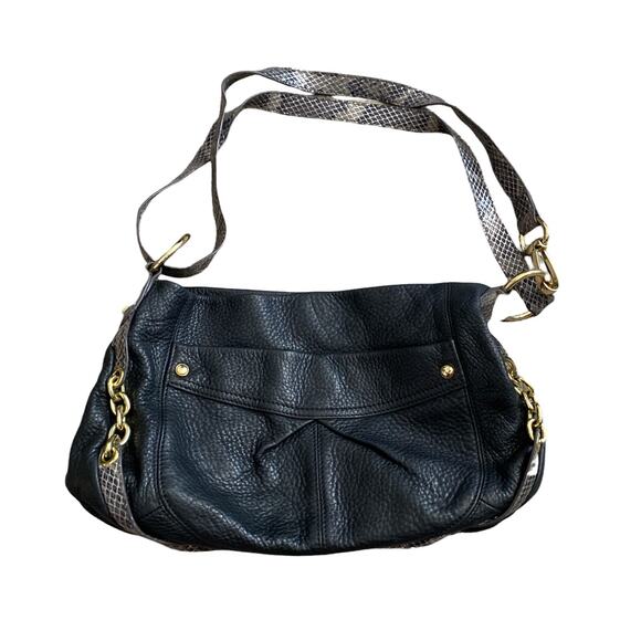 B MAKOWSKY Black Leather Shoulder Hand Purse Bag - Picture 1 of 11